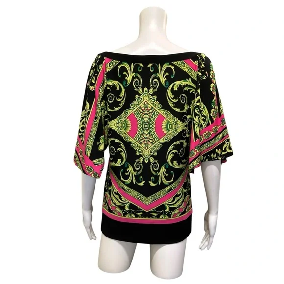 Joseph Ribkoff Bright Pattern Top Size 6 - Picture 6 of 7